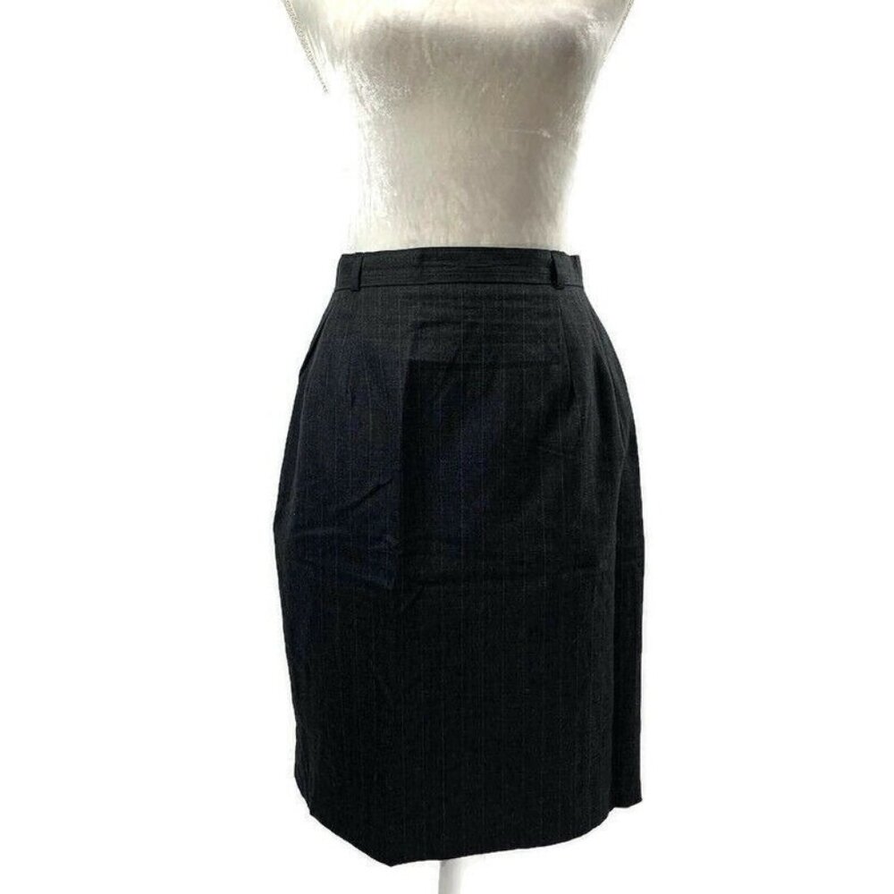 Vintage Talbots Wool Pinstripe Pencil Skirt Career Office Professional FLAWED 10